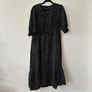BloomChic Black Polka Dot Midi Dress